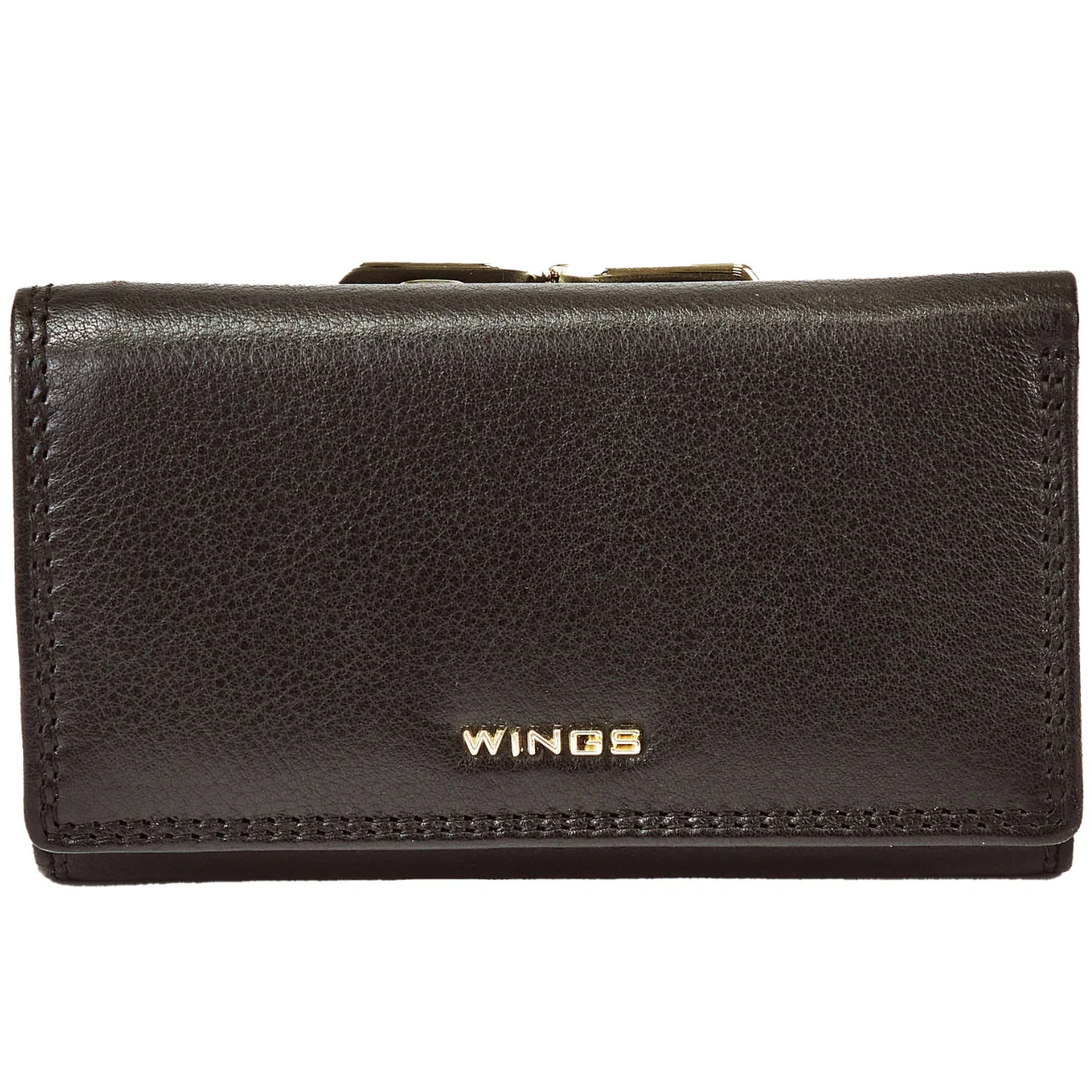 Damski portfel skórzany WINGS z ochroną RFID o pojemnym wnętrzu BLACK - Image 2