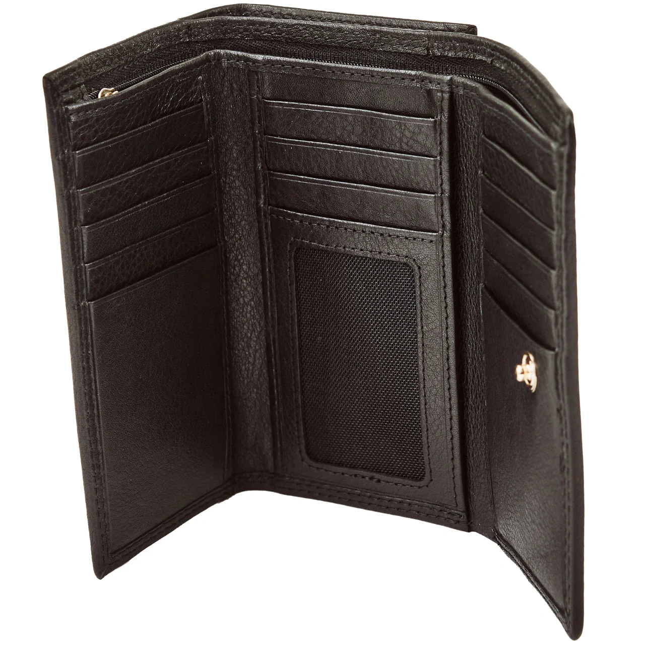 Damski portfel skórzany WINGS z ochroną RFID o pojemnym wnętrzu BLACK - Image 5