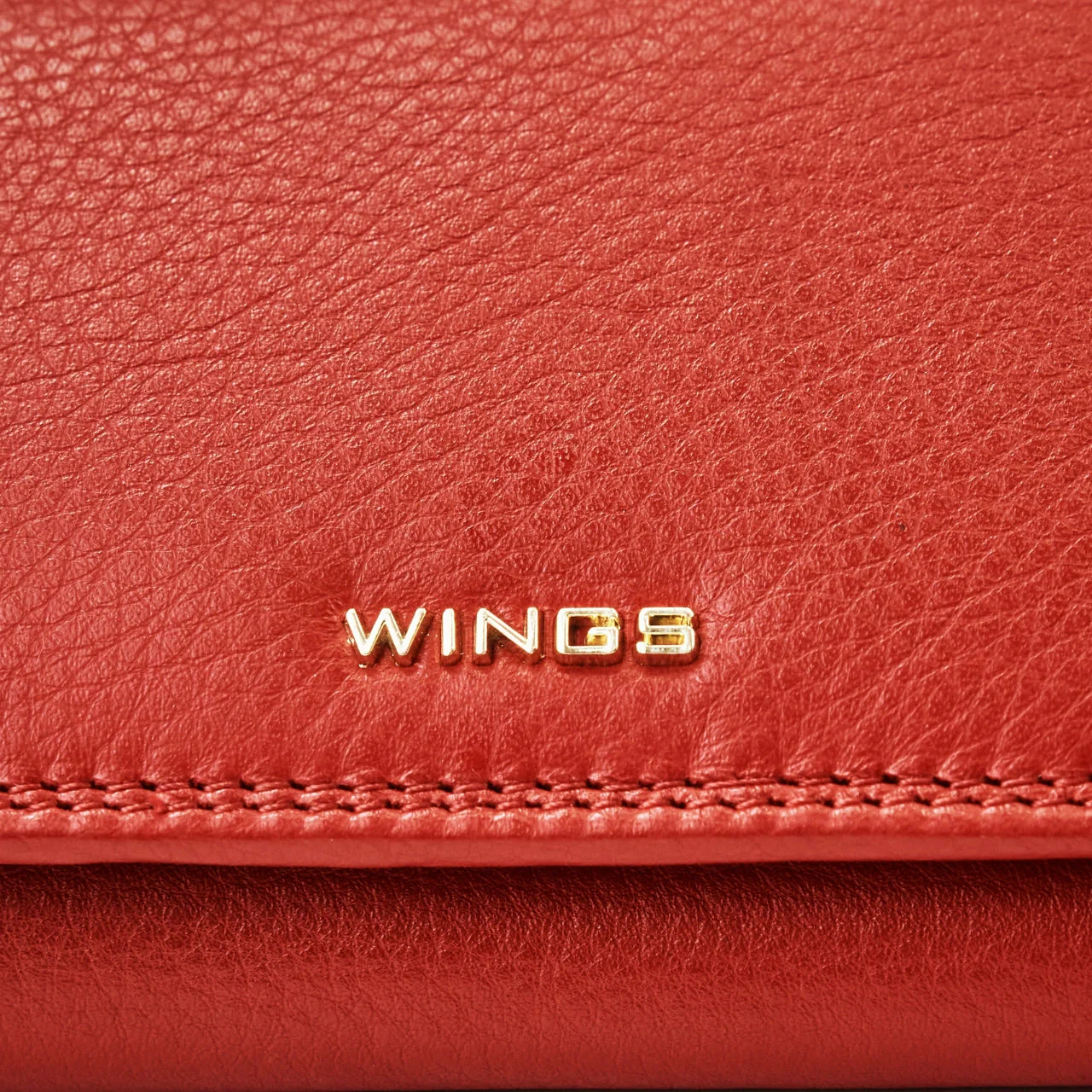 Damski portfel skórzany WINGS z ochroną RFID o pojemnym wnętrzu RED - Image 8