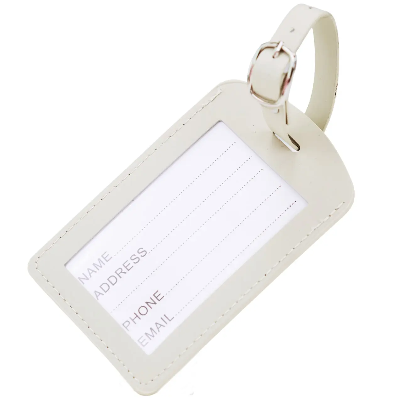 Etui na paszport i identyfikator do bagażu - elegancki zestaw podróżny z PU leather BEIGE - Image 4