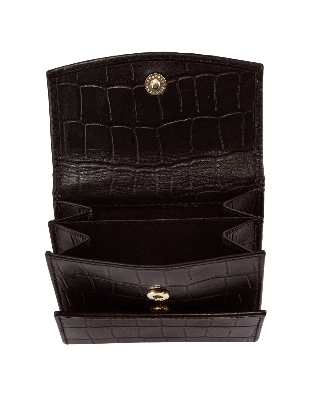 Kompaktowy portfel damski skórzany z ochroną RFID WINGS CROCO BLACK - Image 3