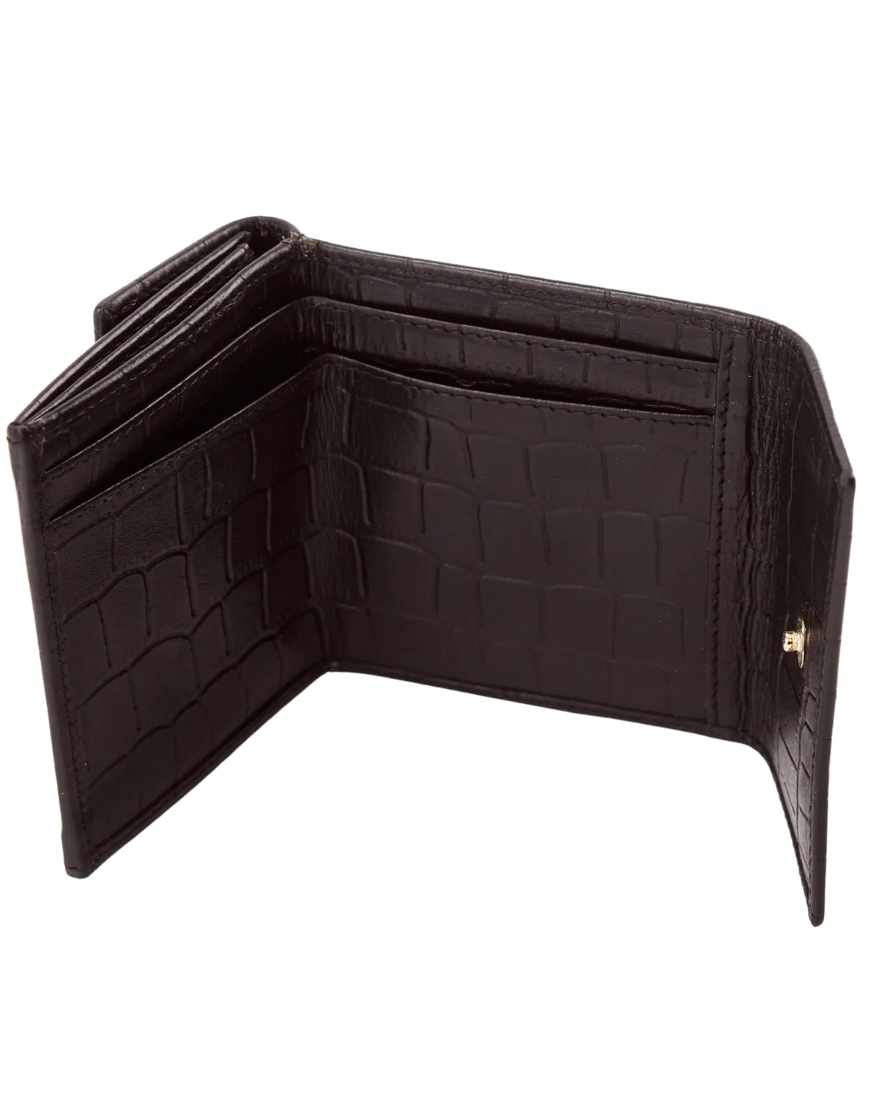 Kompaktowy portfel damski skórzany z ochroną RFID WINGS CROCO BLACK - Image 4