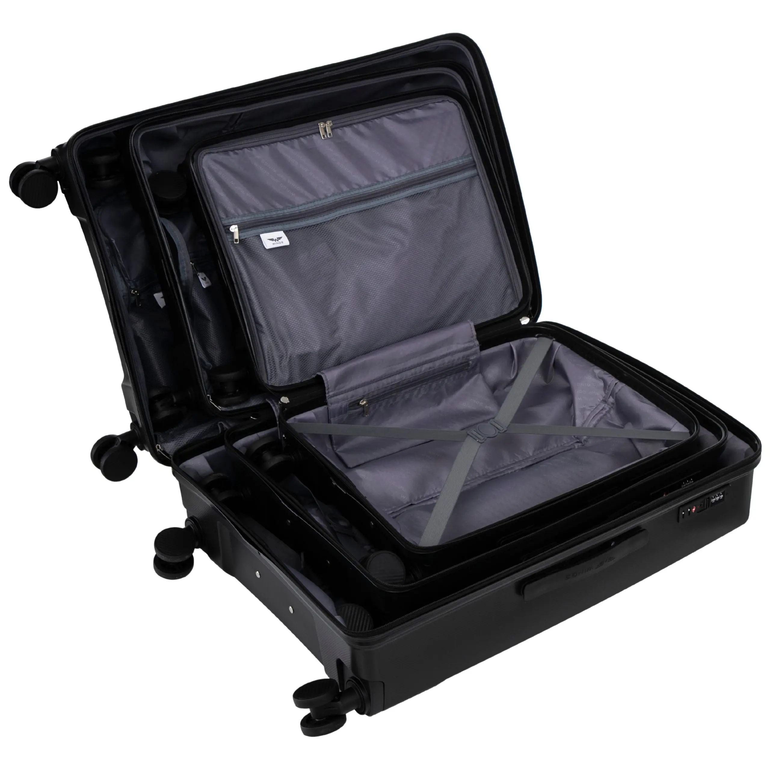 Komplet 3 walizek Wings COCKATIEL polipropylen BLACK - Image 10
