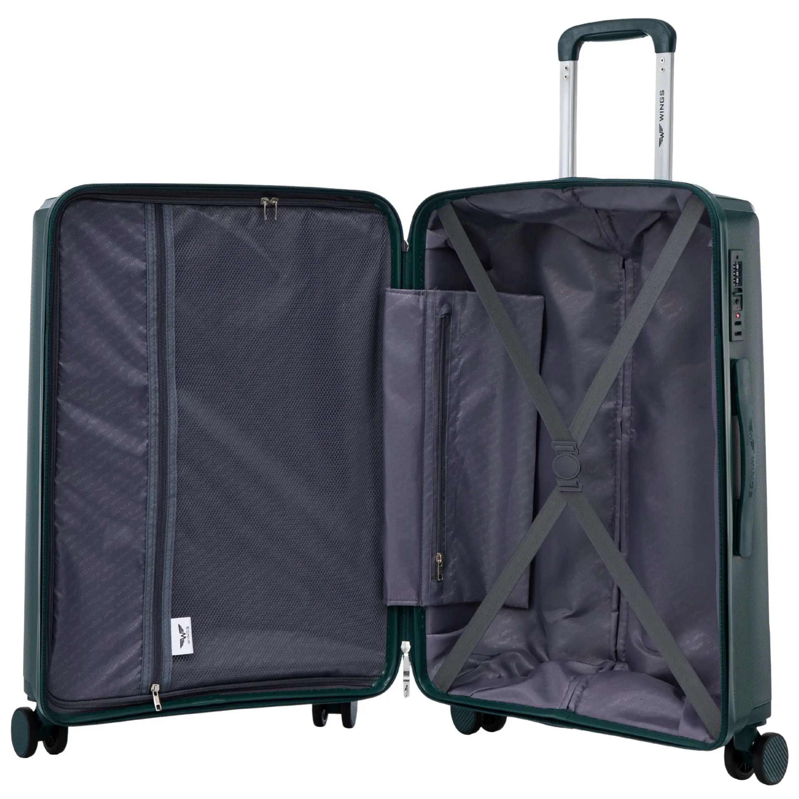Komplet 3 walizek Wings COCKATIEL polipropylen DARK GREEN - Image 7