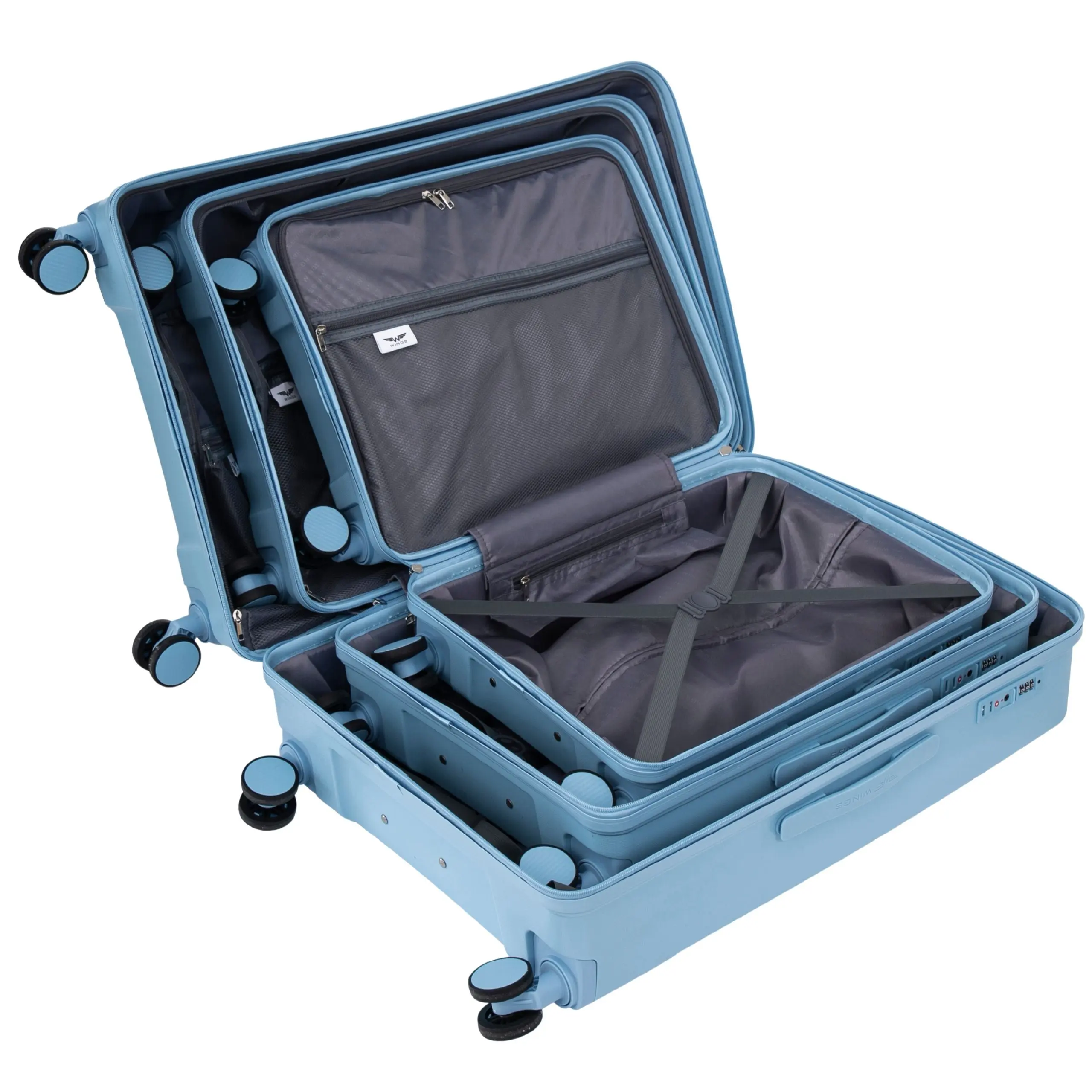 Komplet 3 walizek Wings COCKATIEL polipropylen LIGHT BLUE - Image 7