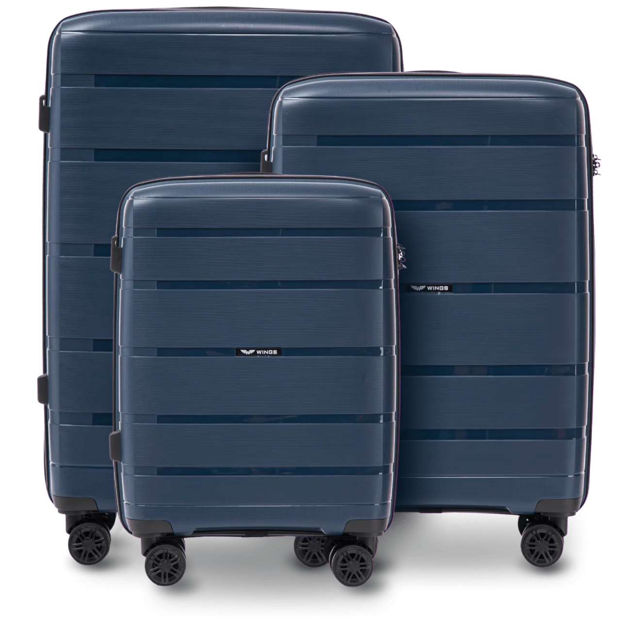 Komplet 3 walizek Wings HAWFINCH 3.0 polipropylen BLUE