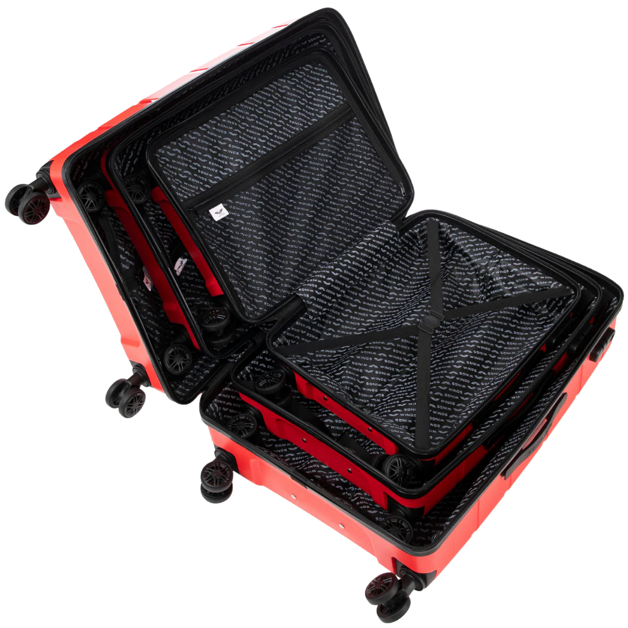 Komplet 3 walizek Wings HAWFINCH 3.0 polipropylen RED - Image 4