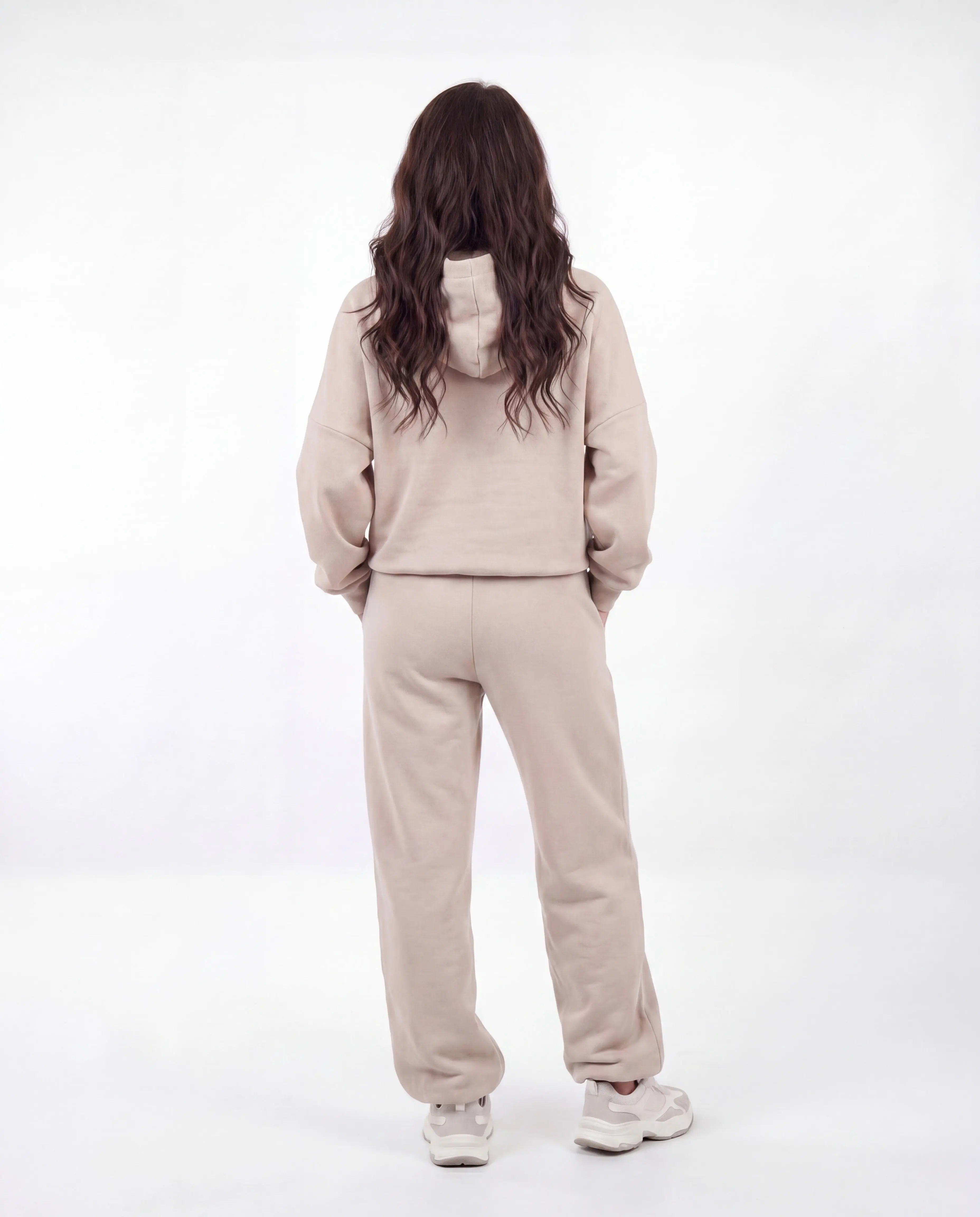 Komplet dresowy WINGS UNLEASH damski oversize bawełna BEIGE - Image 5