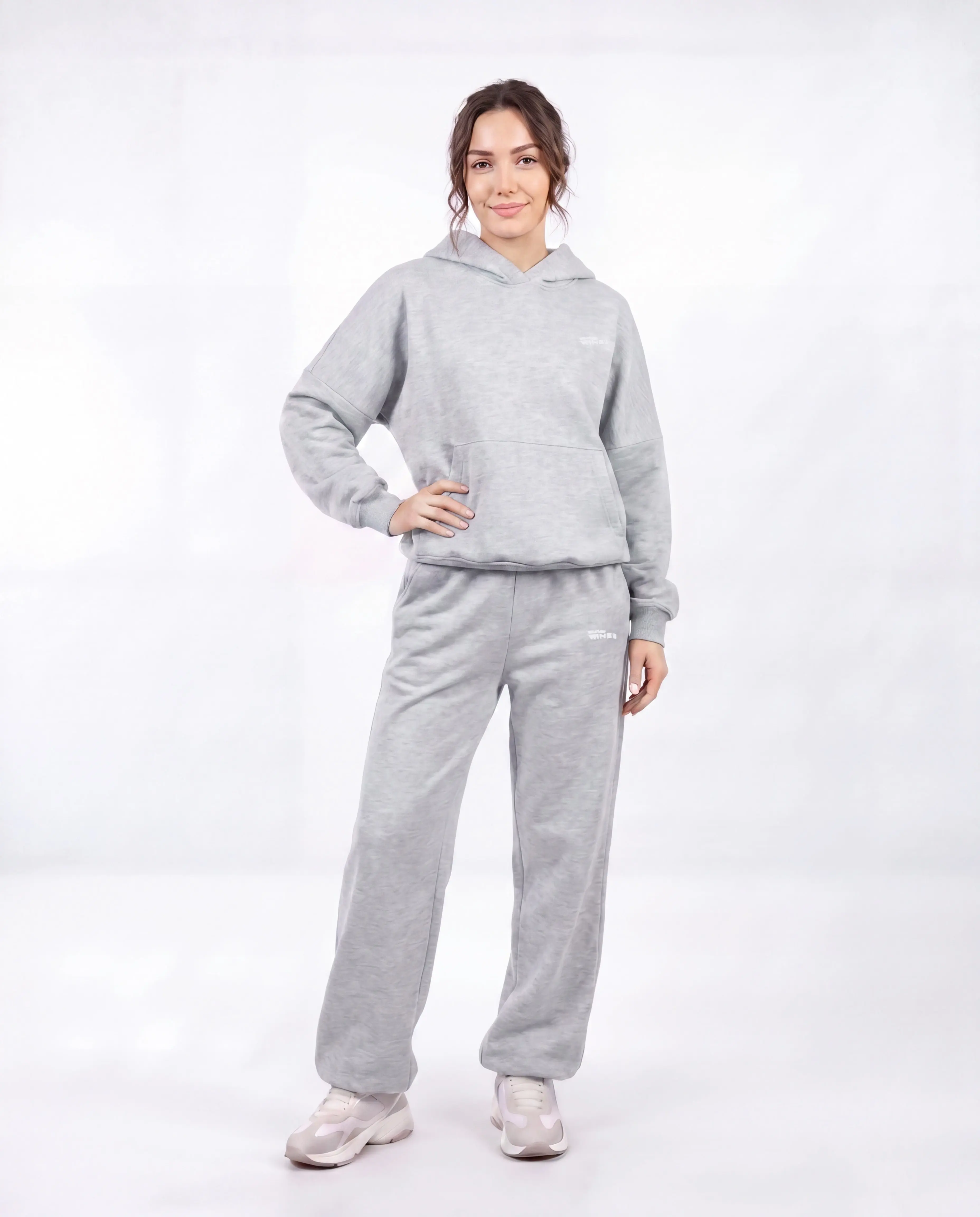Komplet dresowy WINGS UNLEASH damski oversize bawełna GREY - Image 4
