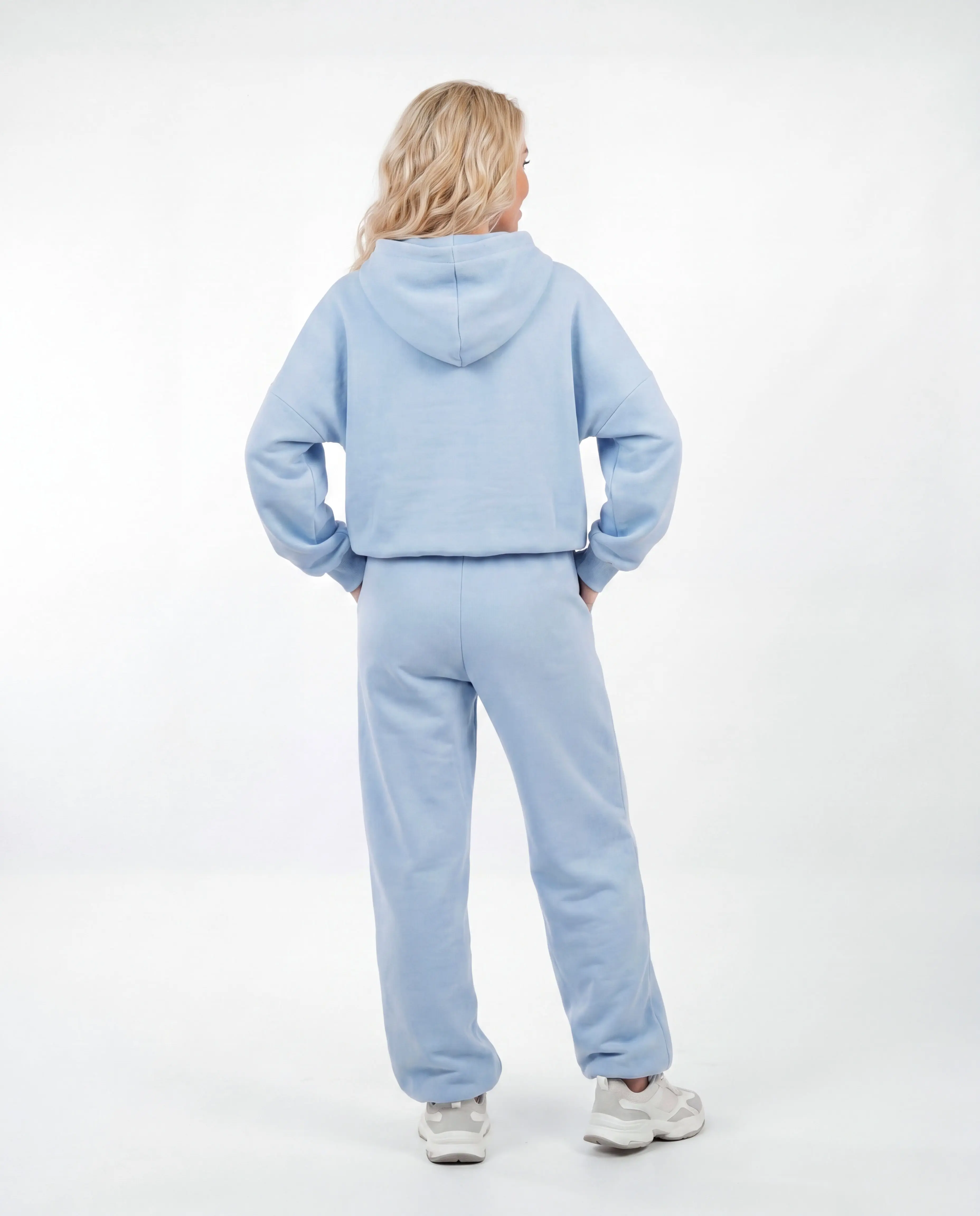 Komplet dresowy WINGS UNLEASH damski oversize bawełna PASTEL BLUE - Image 4