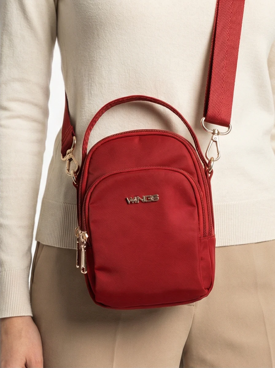 Mała torba crossbody ROSELLA DARK RED - Image 4