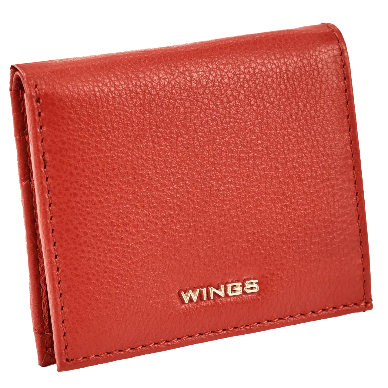 Mały portfel damski WINGS ze skóry naturalnej RED