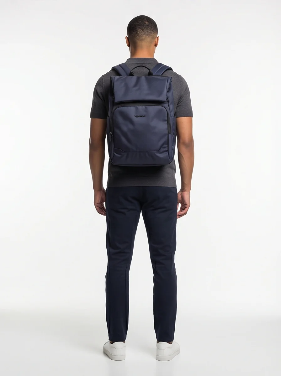 Plecak męski BRANT WINGS na laptop 17 cali podróżny 22L DARK BLUE - Image 3