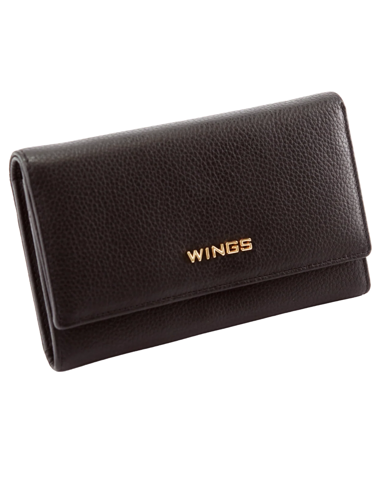 Pojemny portfel damski WINGS skórzany z ochroną RFID BLACK