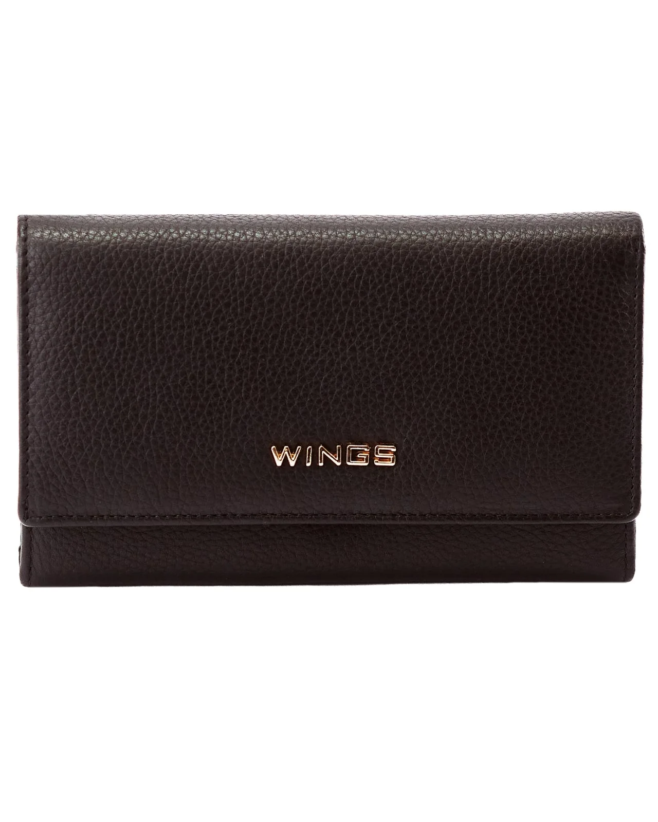 Pojemny portfel damski WINGS skórzany z ochroną RFID BLACK - Image 3
