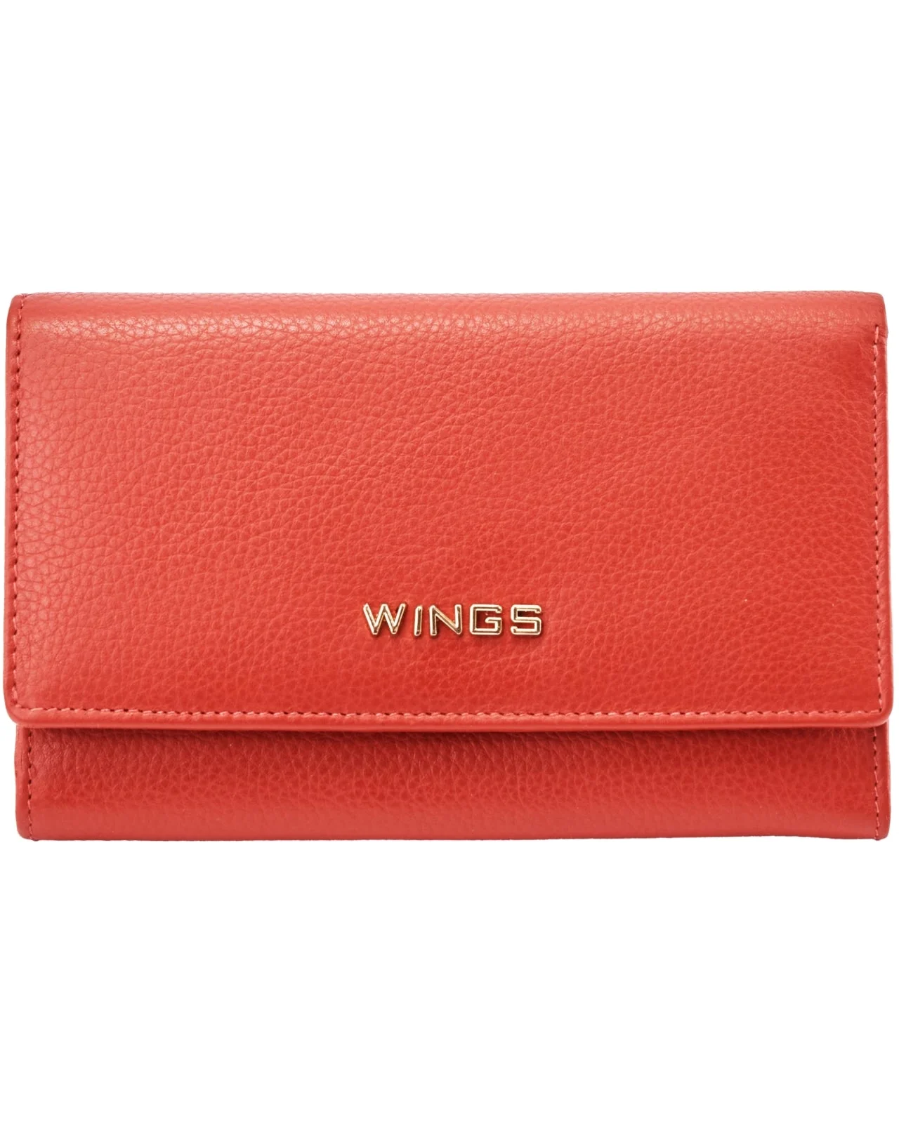 Pojemny portfel damski WINGS skórzany z ochroną RFID RED - Image 2