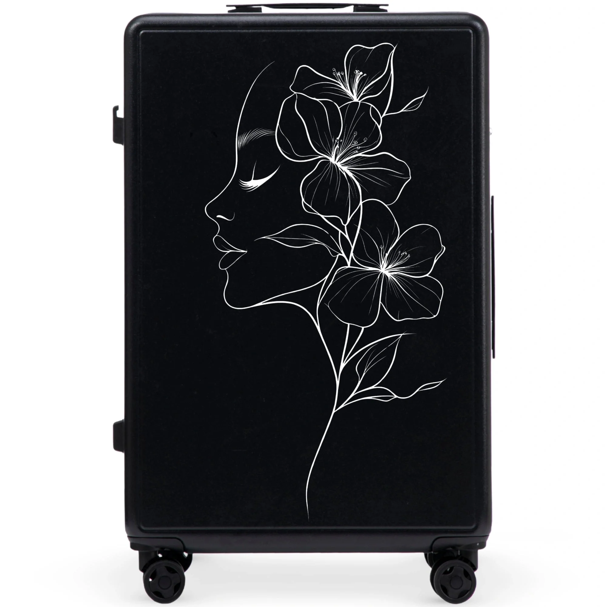 Walizka duża Wings ABS+ 28" Customized BLACK FLOWER - Image 3