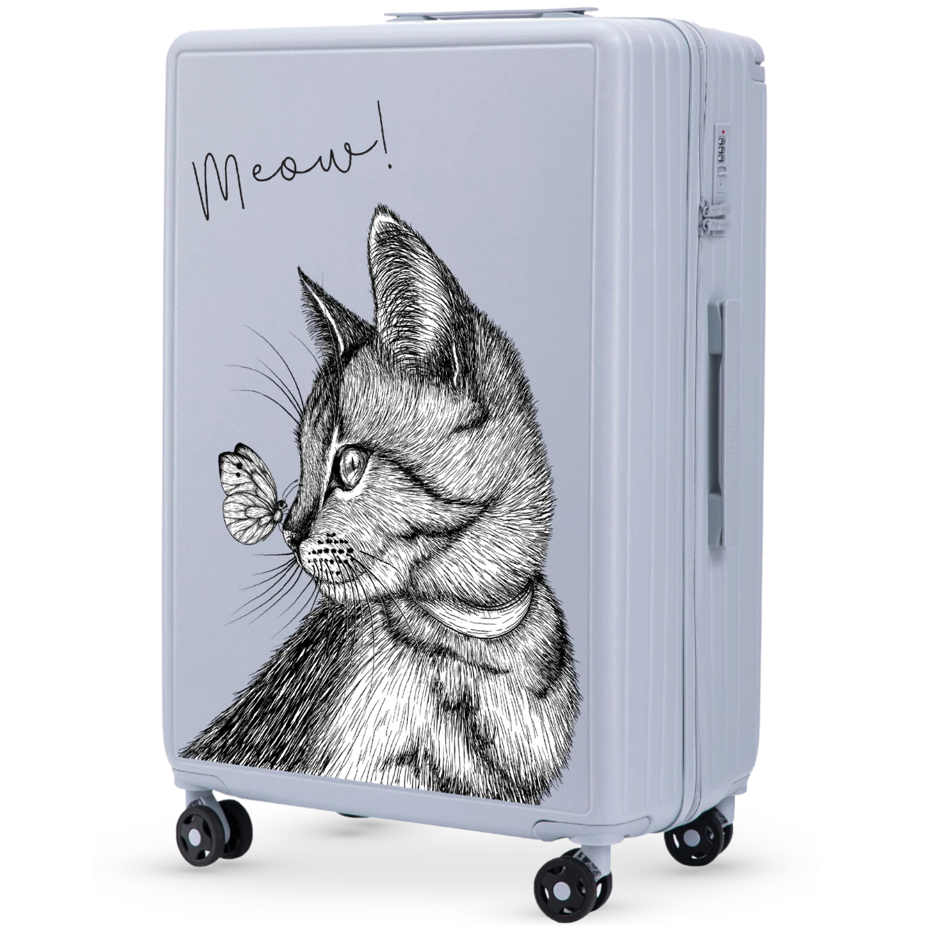 Walizka duża Wings ABS+ 28" Customized PASTEL BLUE MEOW