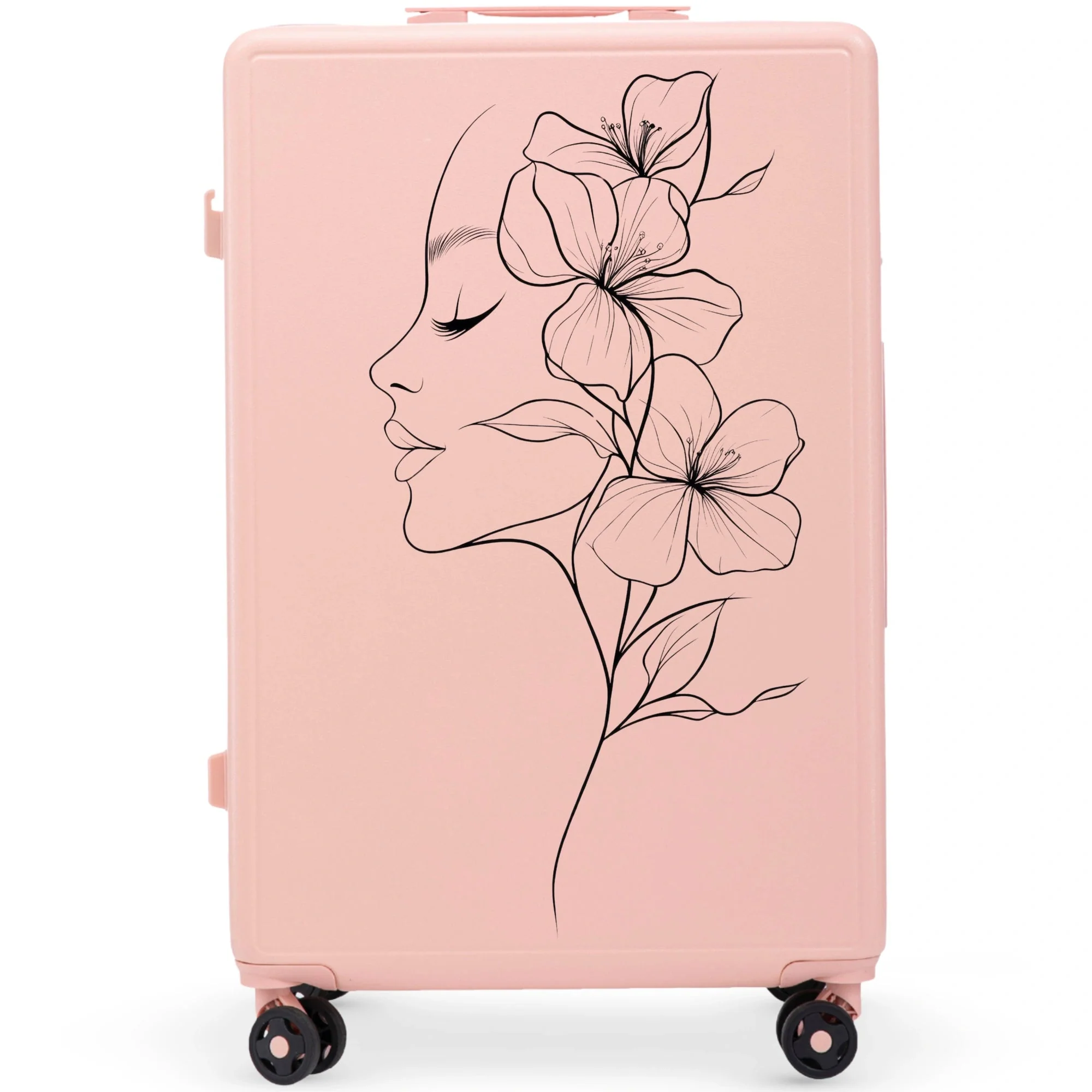 Walizka duża Wings ABS+ 28" Customized SOFT PINK FLOWER - Image 3