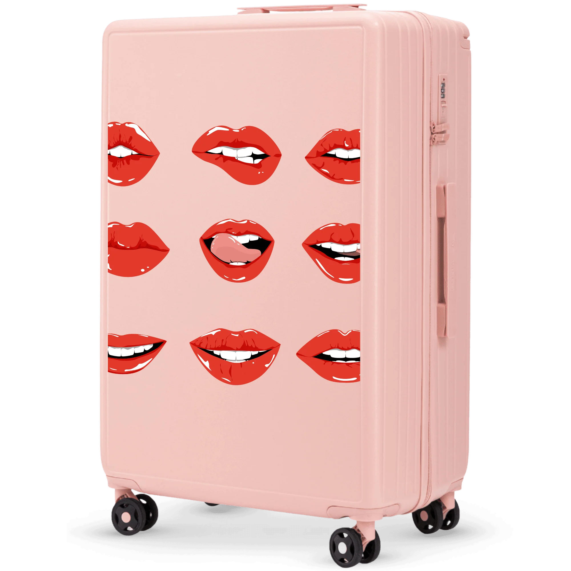 Walizka duża Wings ABS+ 28" Customized SOFT PINK LIPS