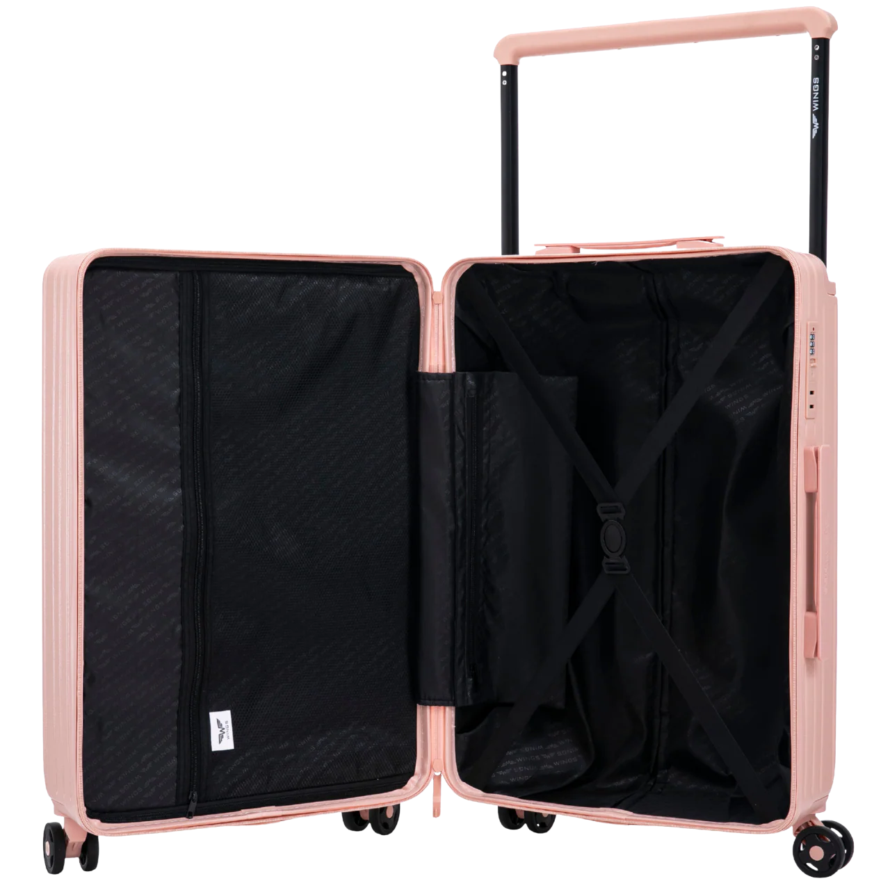 Walizka kabinowa Wings ABS+ 20" Customized SOFT PINK DOG - Image 2