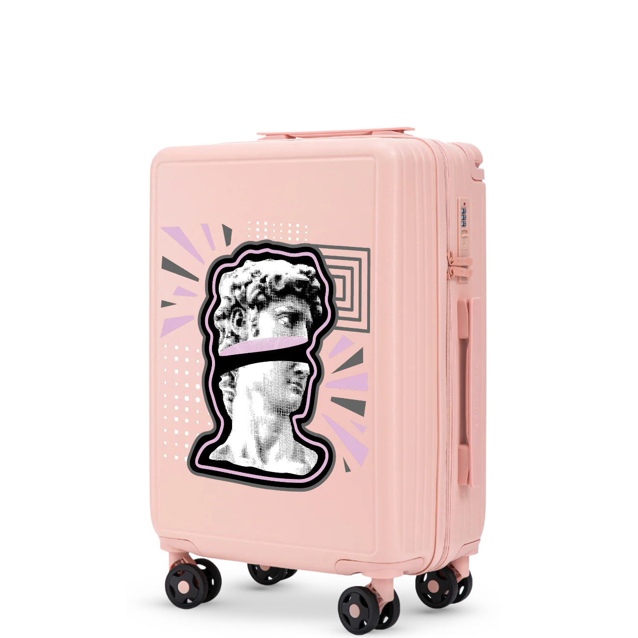 Walizka kabinowa Wings ABS+ 20" Customized SOFT PINK POPIERSIE