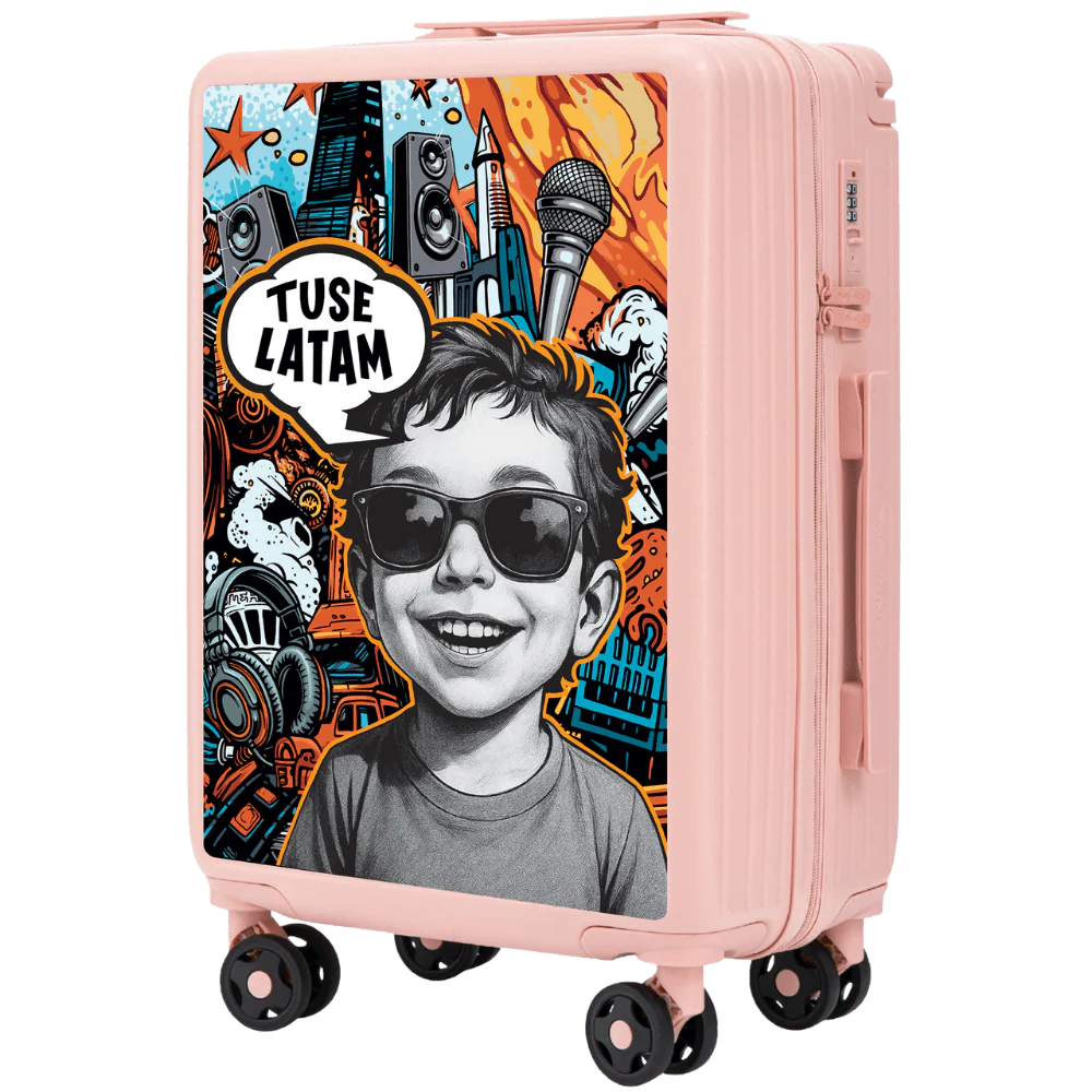 Walizka kabinowa Wings  x TUSE Customized 20" BOY SOFT PINK