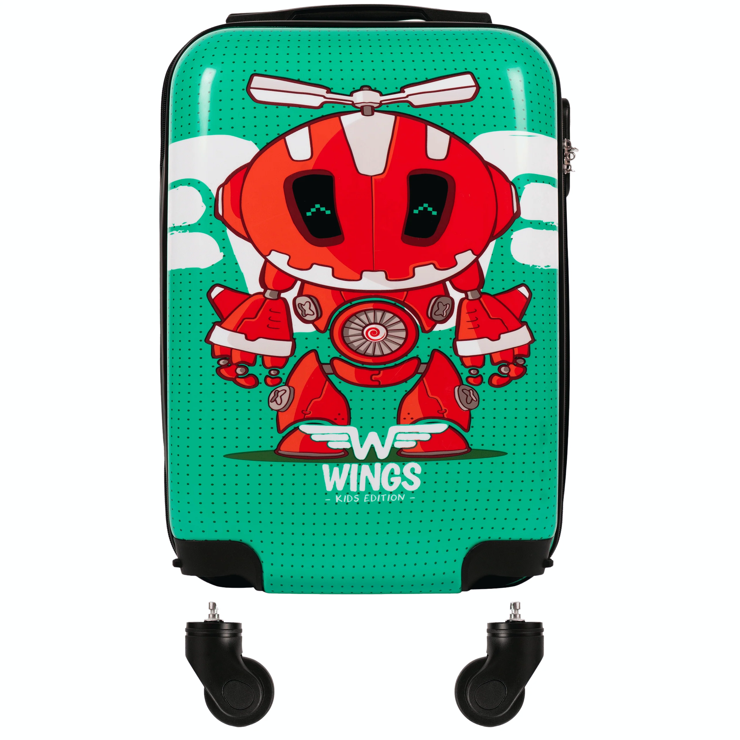 WALIZKA KIDS KABINOWA TWARDA WINGS YELLOW ROBOT XS 18" - Image 4