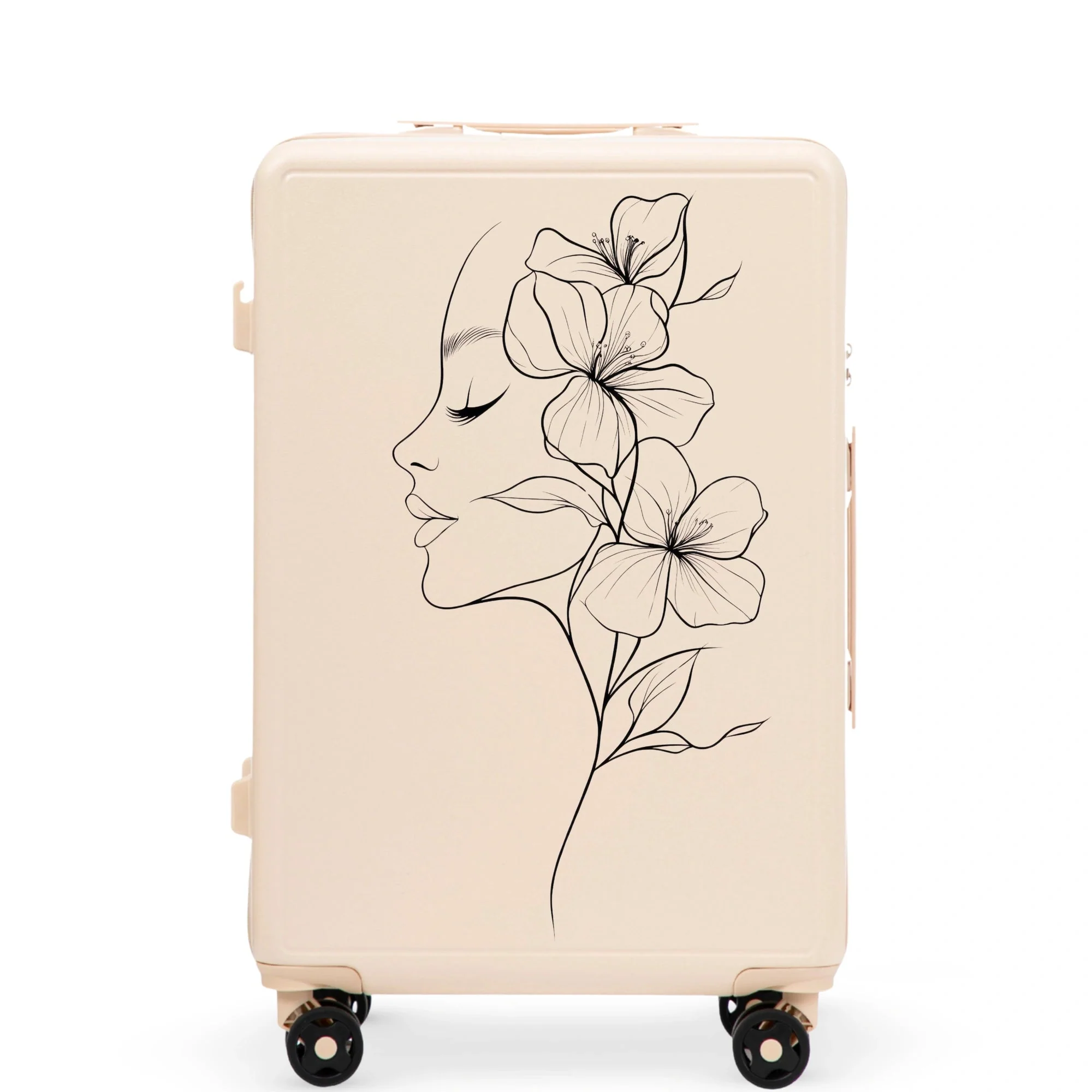 Walizka średnia Wings ABS+ 24" Customized DIRTY WHITE FLOWER - Image 3