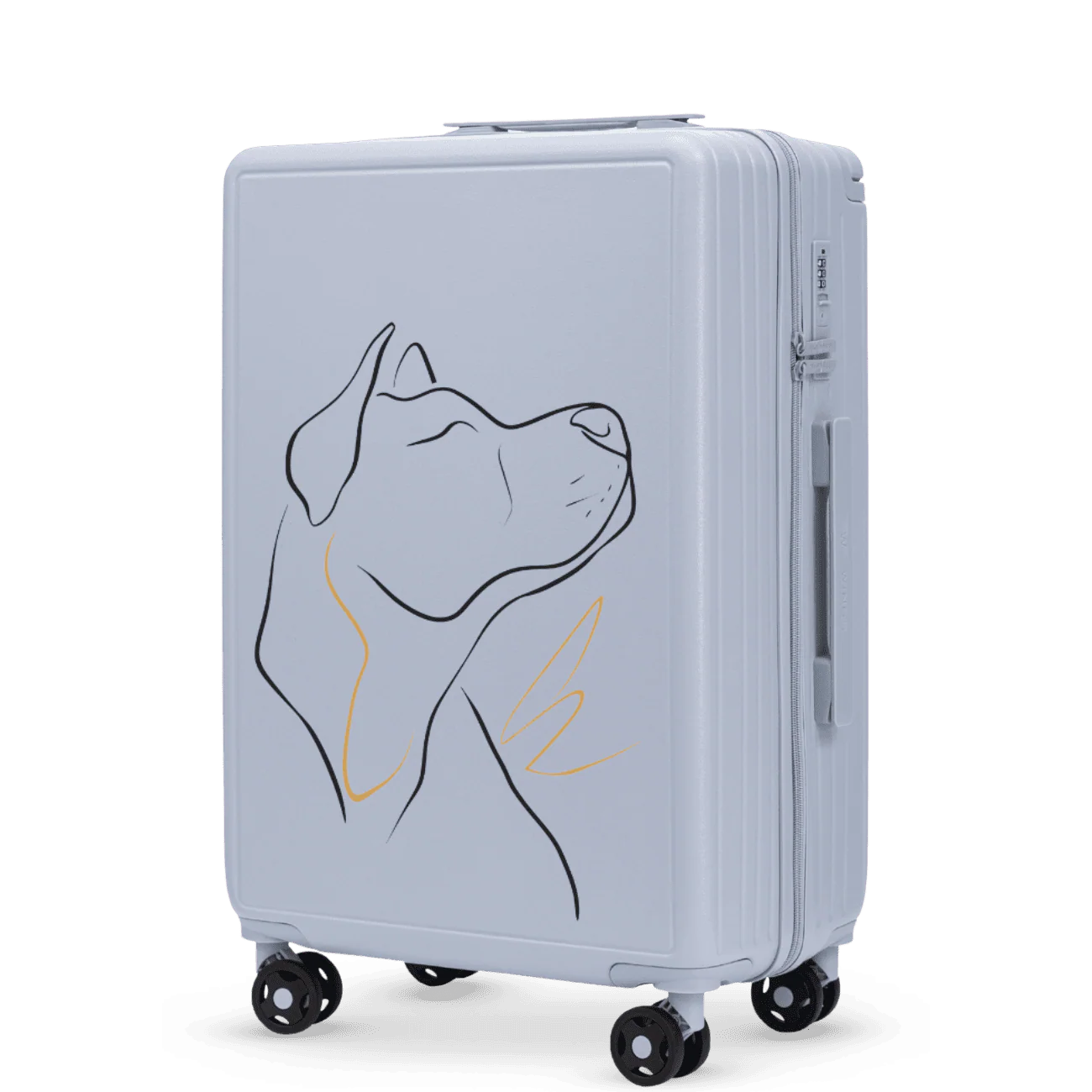 Walizka średnia Wings ABS+ 24" Customized PASTEL BLUE DOG