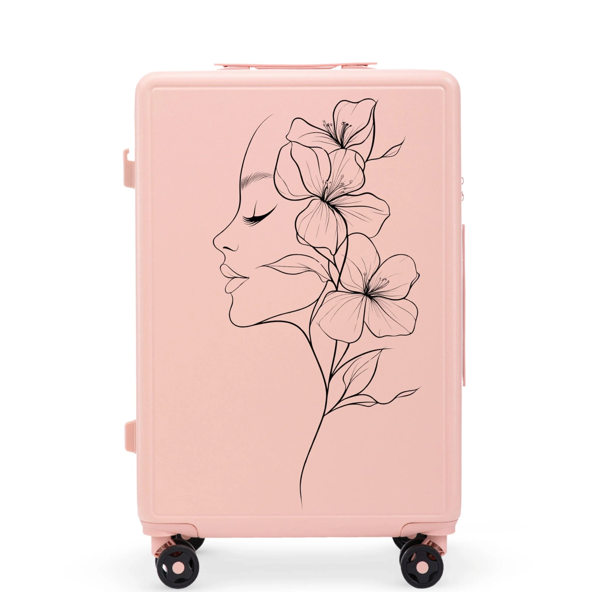 Walizka średnia Wings ABS+ 24" Customized SOFT PINK FLOWER - Image 3
