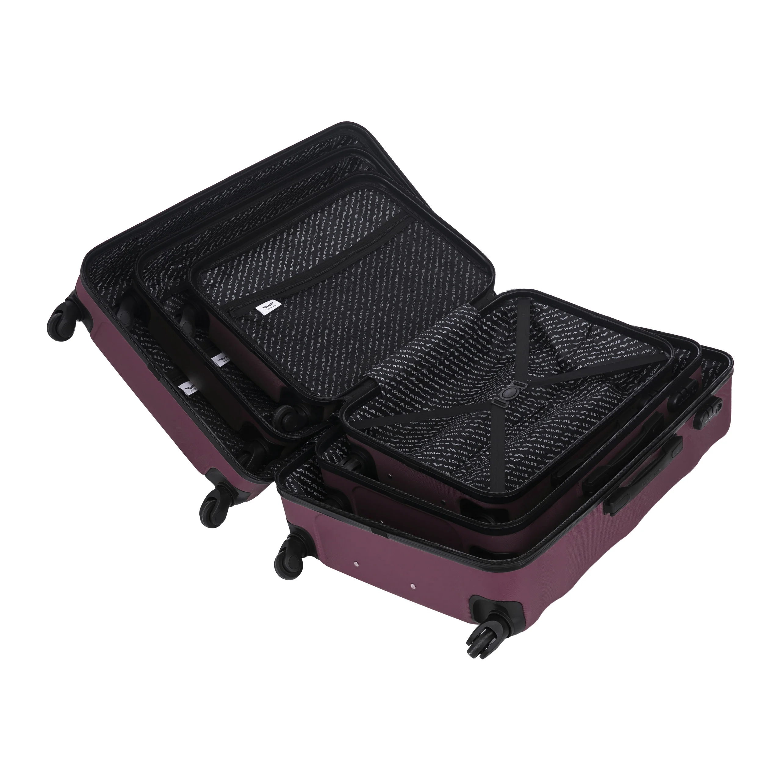 Walizka ŚREDNIA WINGS ABS+ VULTURE 24" Burgundy - Image 8
