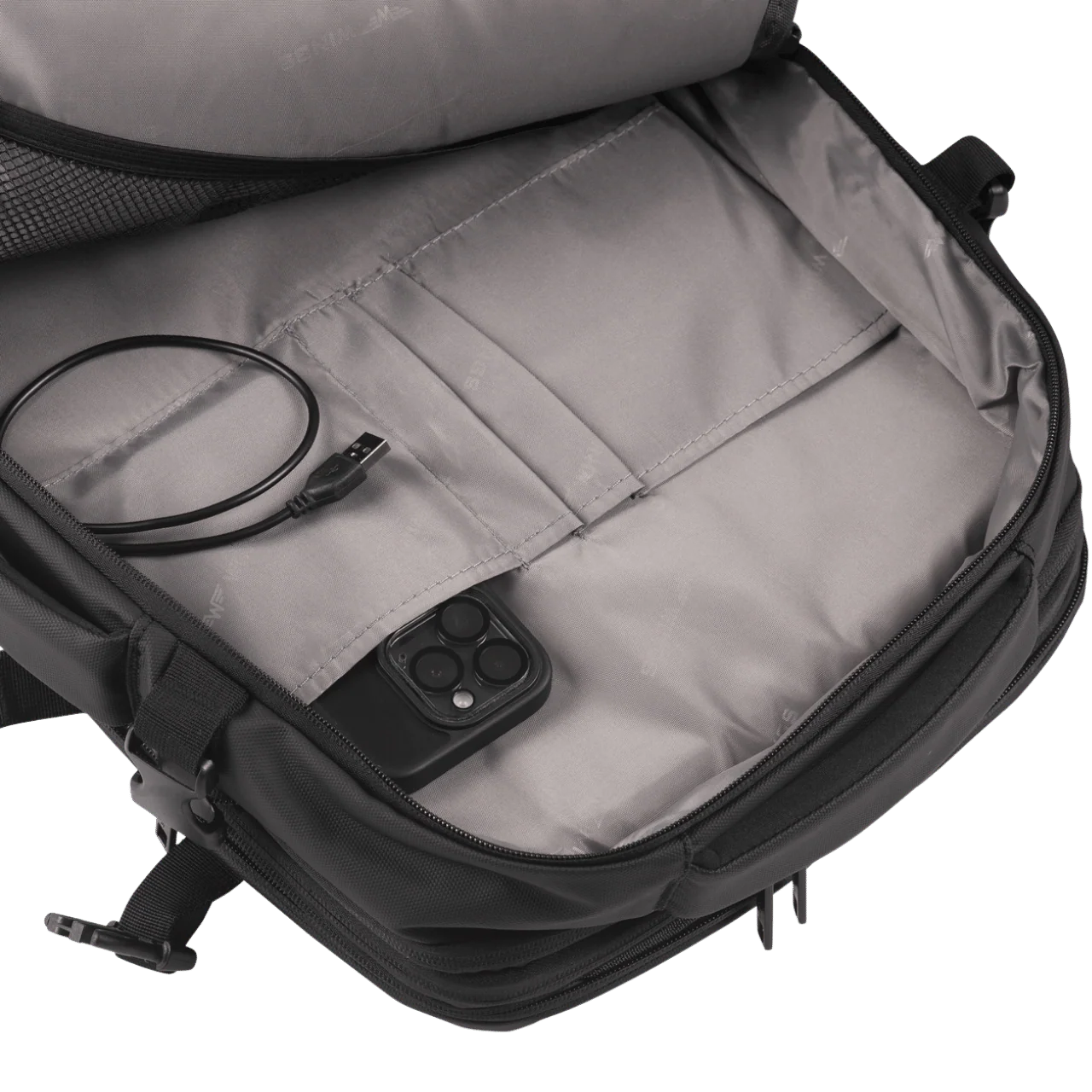 Wielofunkcyjny plecak z poszerzeniem VIREO 002 - BLACK - Image 12