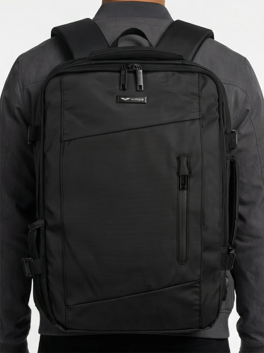 Wielofunkcyjny plecak z poszerzeniem VIREO 002 - BLACK - Image 3