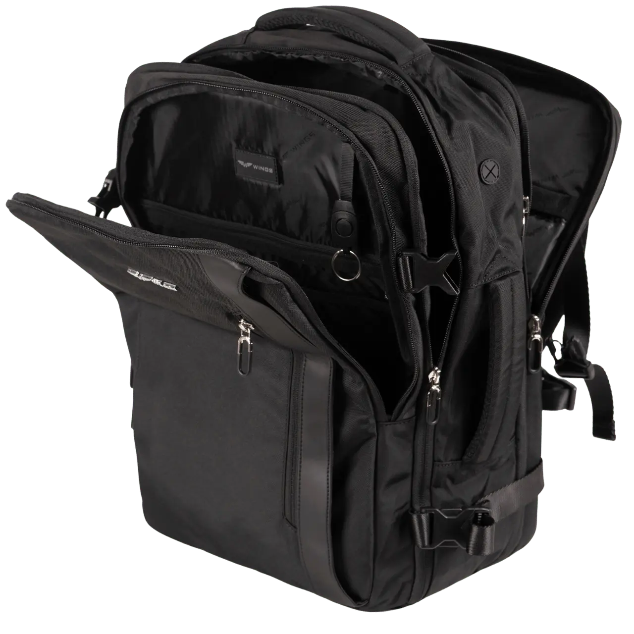 WINGS Plecak wielofunkcyjny SKYLARK poszerzany BLACK - Image 3