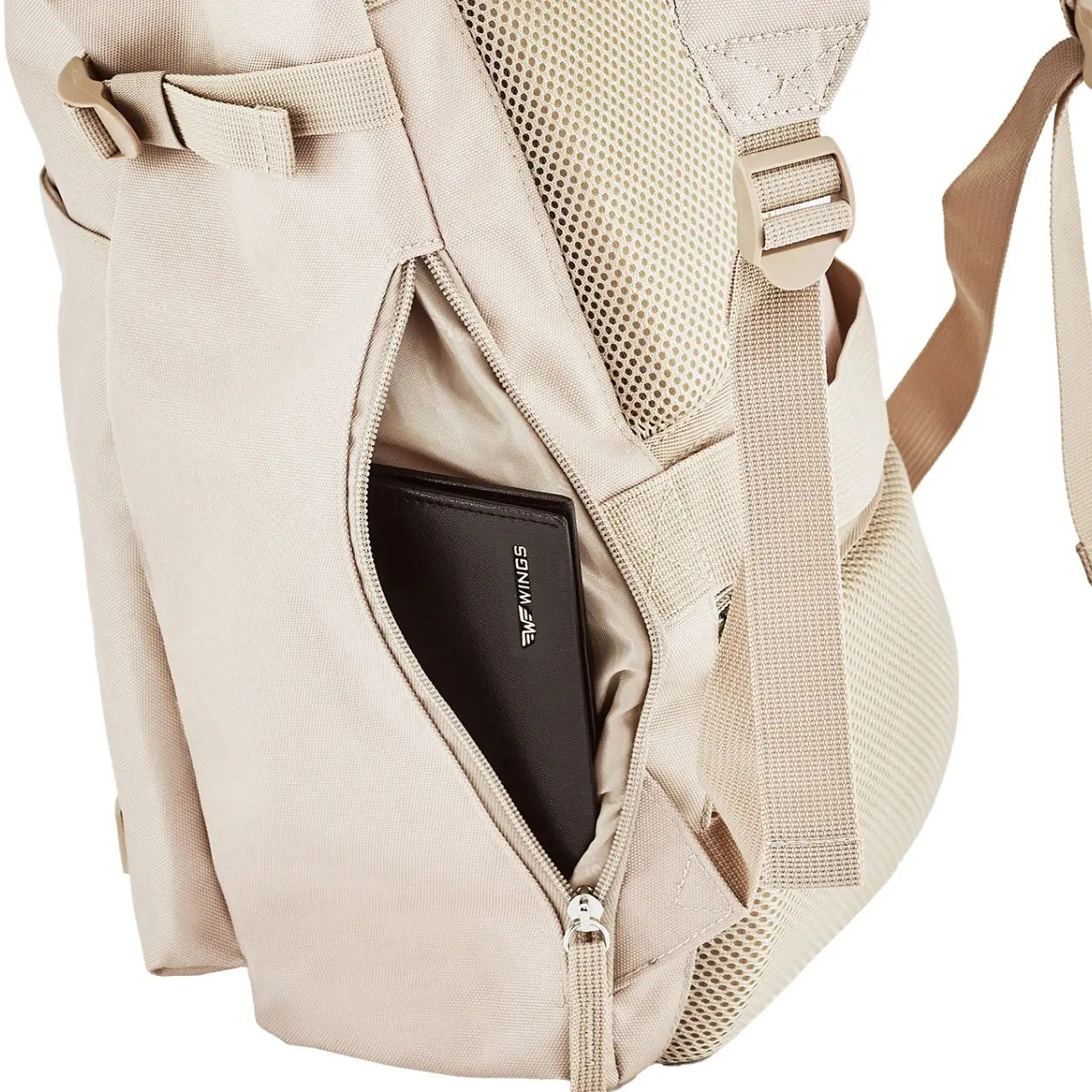 WINGS Zwijany plecak miejski 16L TROGON BEIGE - Image 10