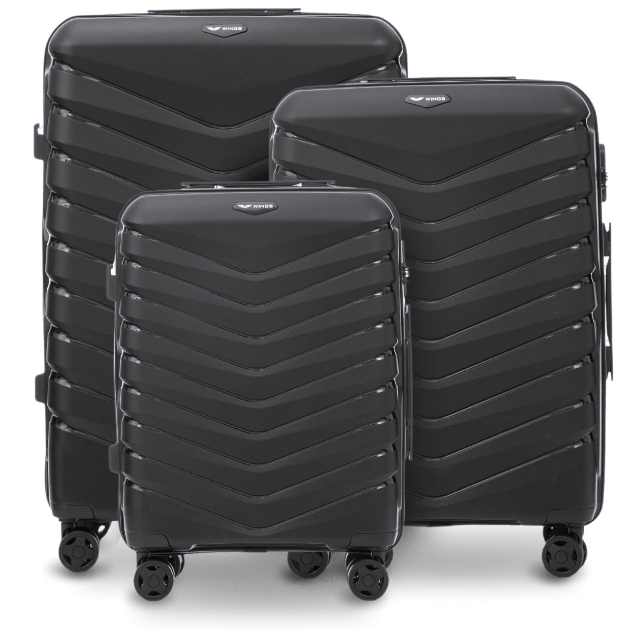 Zestaw 3 walizek Wings PHOENIX 2.0 polipropylen BLACK