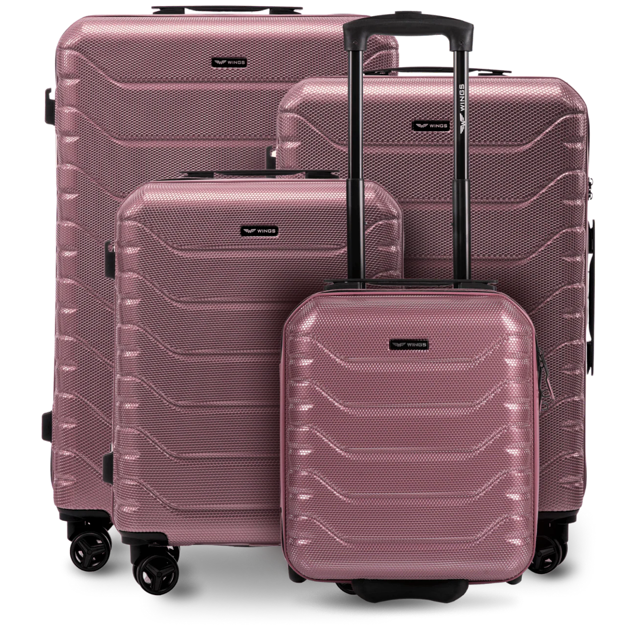 Zestaw 4 walizek Wings CRAKE POLICARBON 100% ROSE GOLD