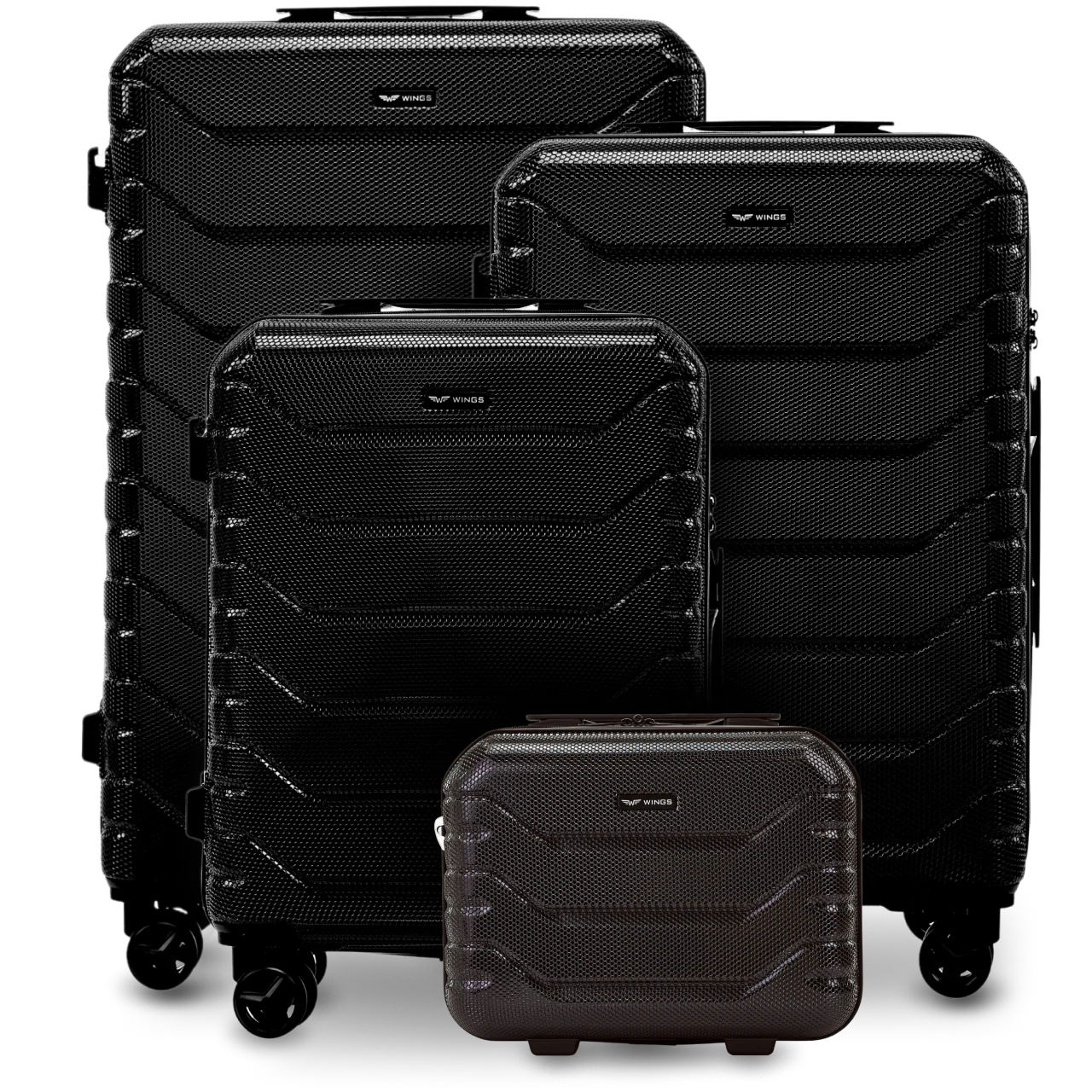 Zestaw 4 walizek Wings CRAKE S/M/L + Kuferek BLACK