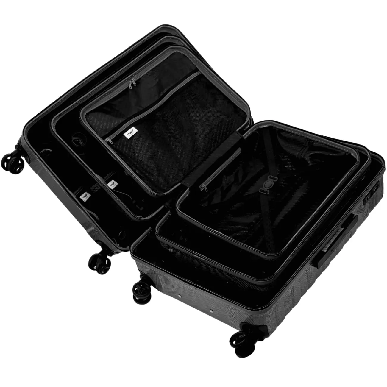 Zestaw 4 walizek Wings CRAKE S/M/L + Kuferek DARK GREY - Image 13