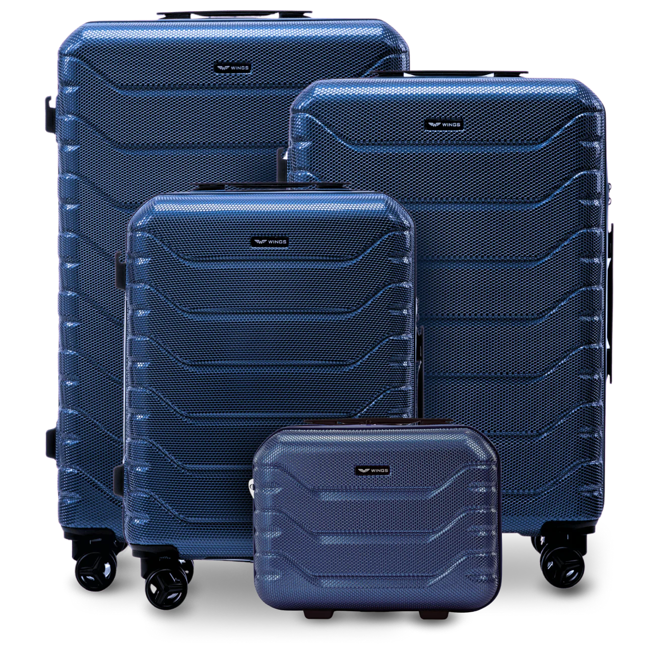 Zestaw 4 walizek Wings CRAKE S/M/L + Kuferek MIDDLE BLUE