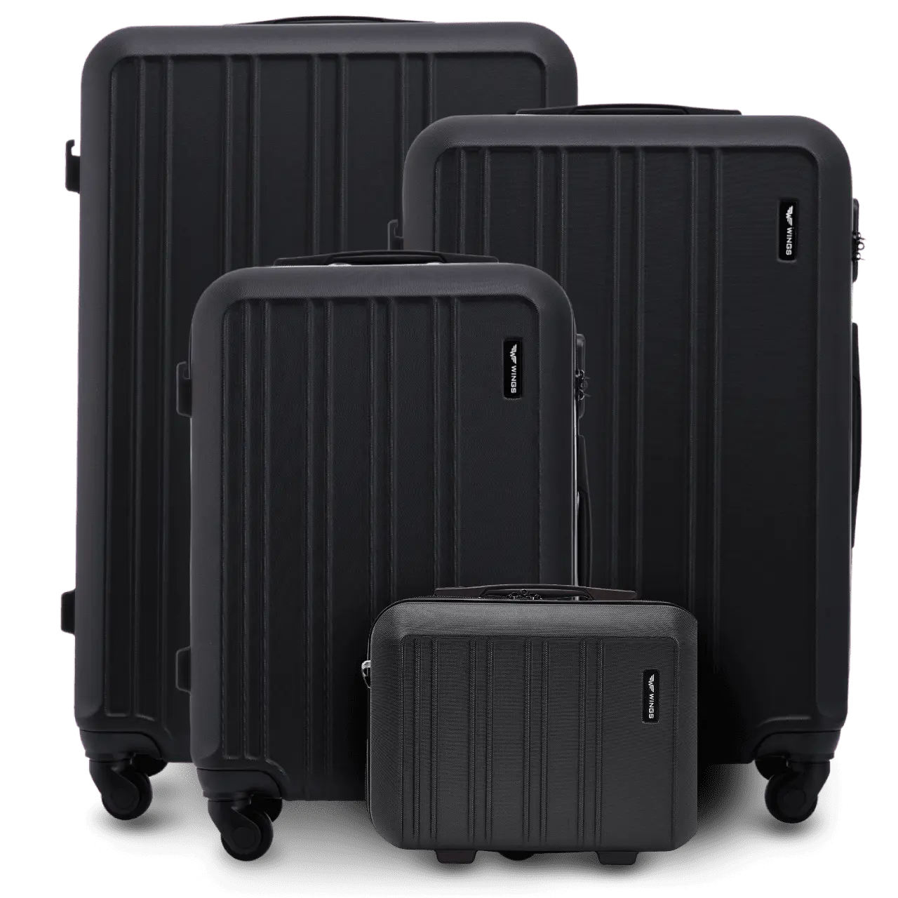 Zestaw 4 walizek WINGS HARRIER S M L + kuferek BLACK