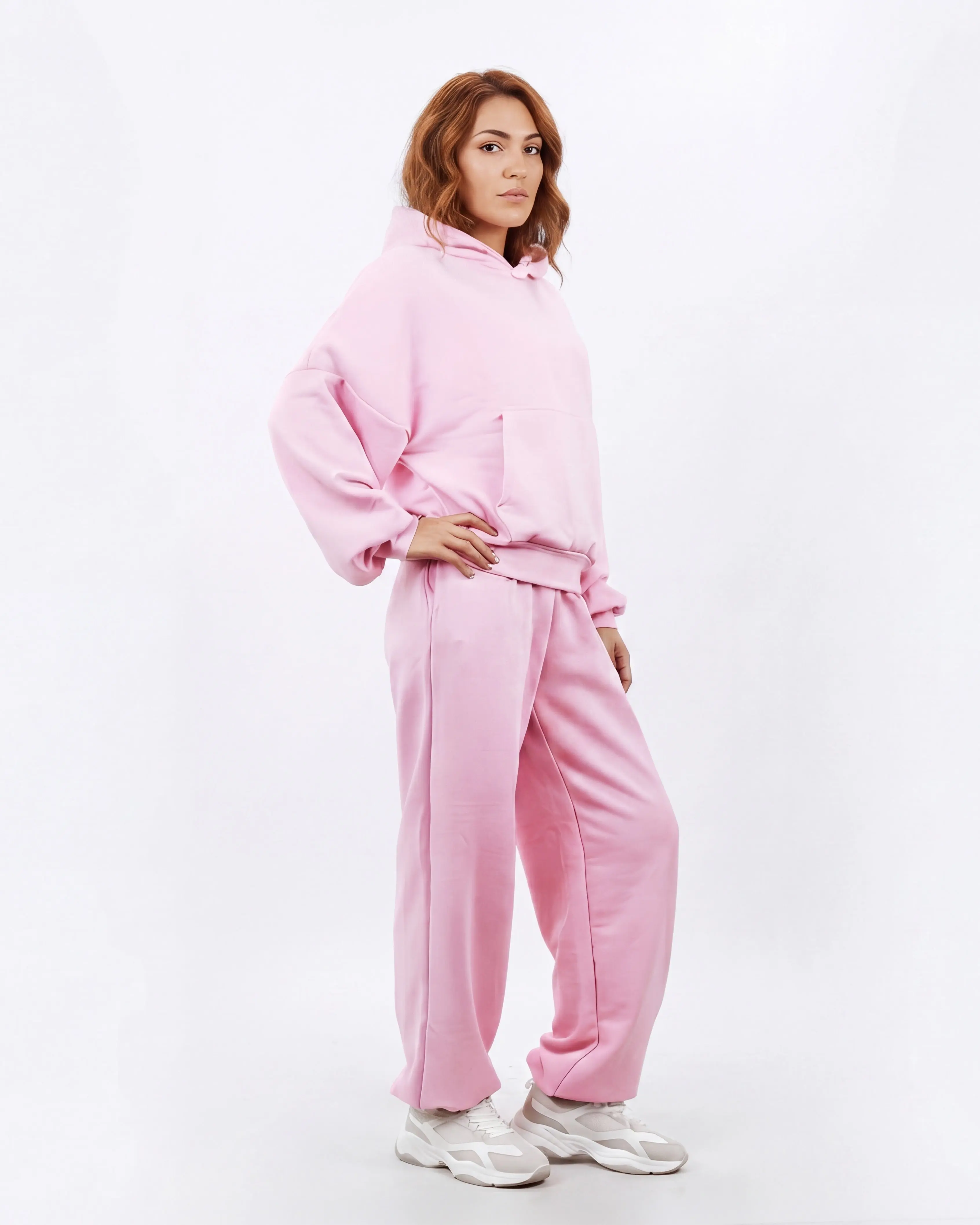 Komplet dresowy WINGS UNLEASH damski oversize bawełna PINK - Image 3